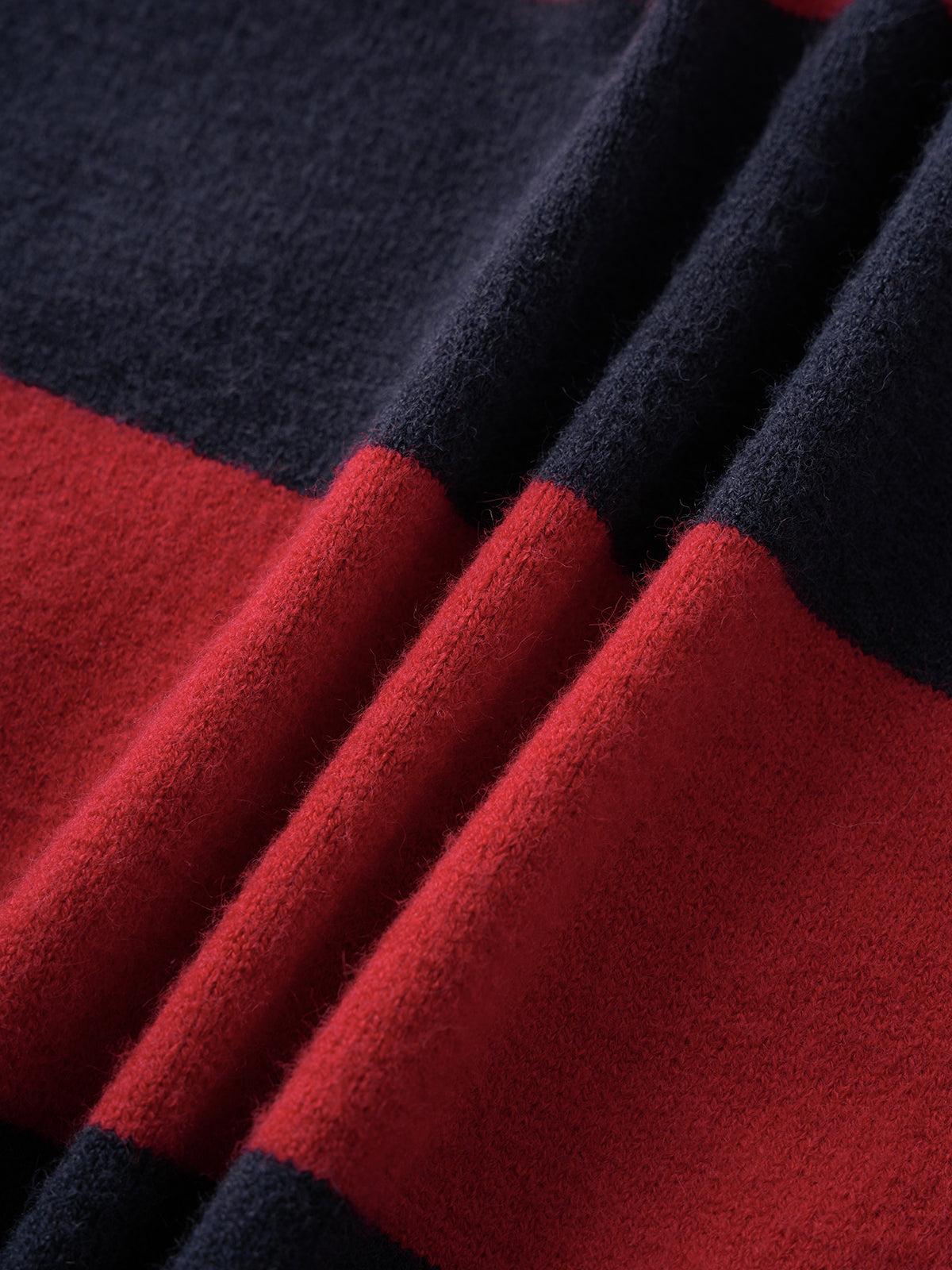 Starboard Knit Hoodie – Red Navy