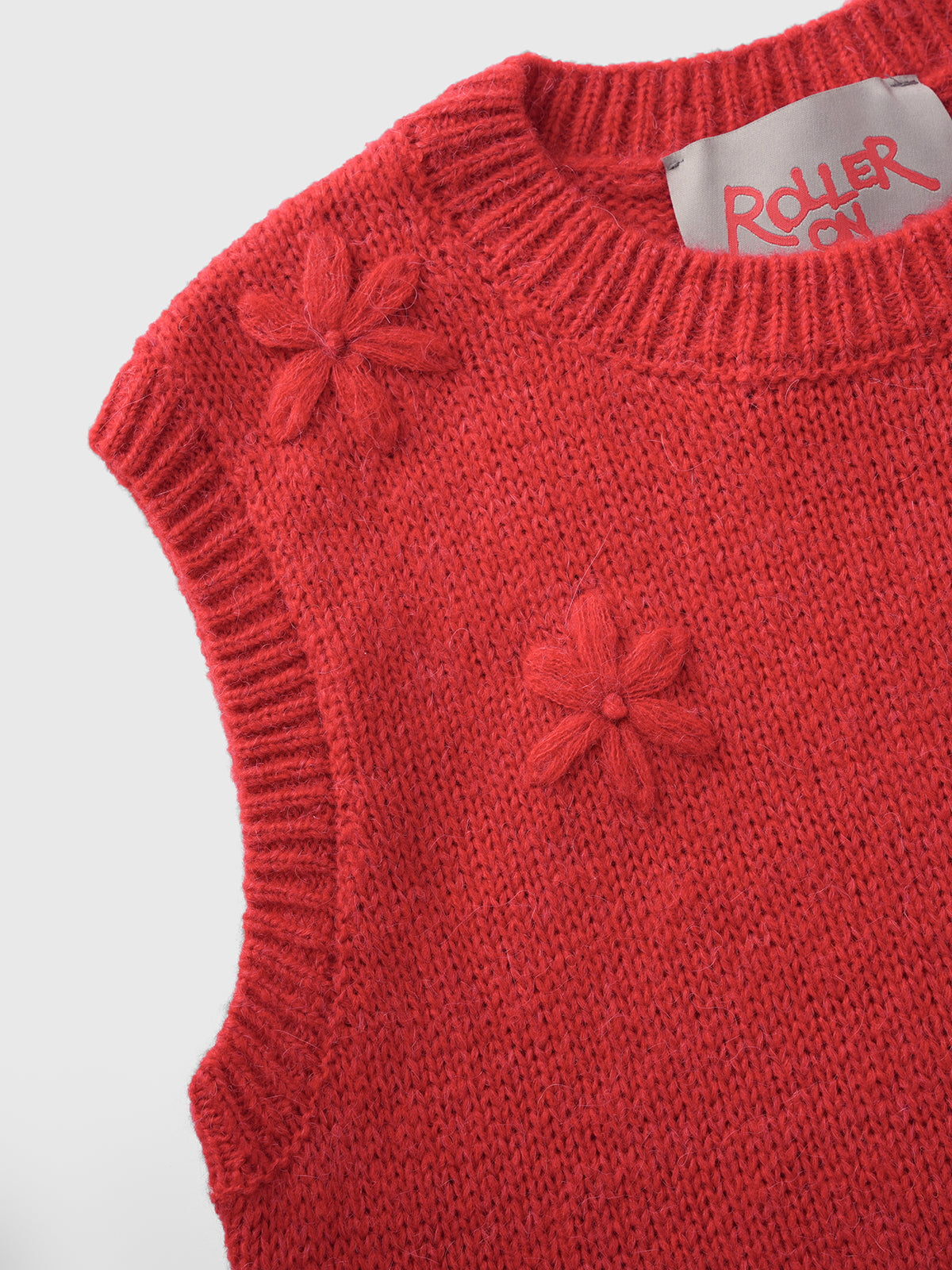 Floral Pop Knit Tank – Ruby Red