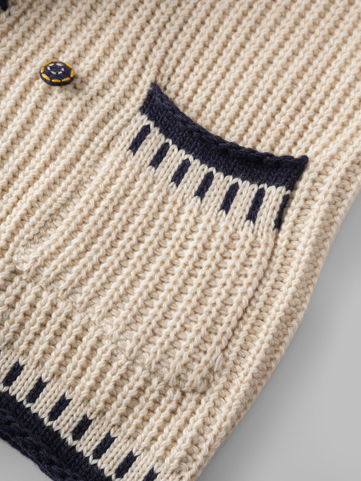 Half-Past Cozy Cardigan – Cream Navy