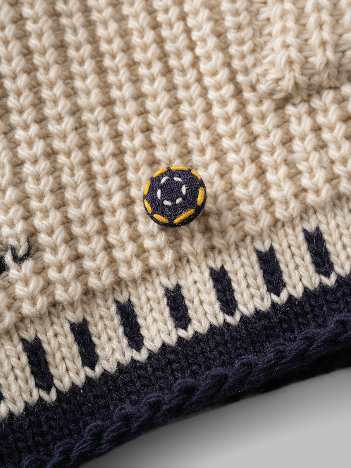 Half-Past Cozy Cardigan – Cream Navy