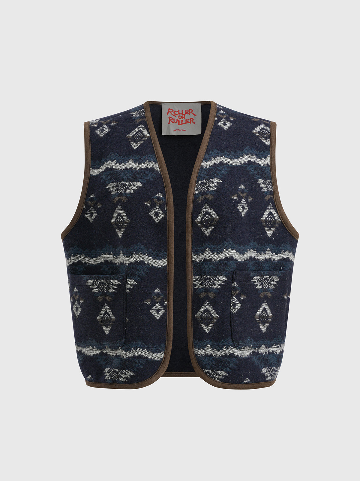 Dorm Radio Vest Cardigan – Navy Ivory