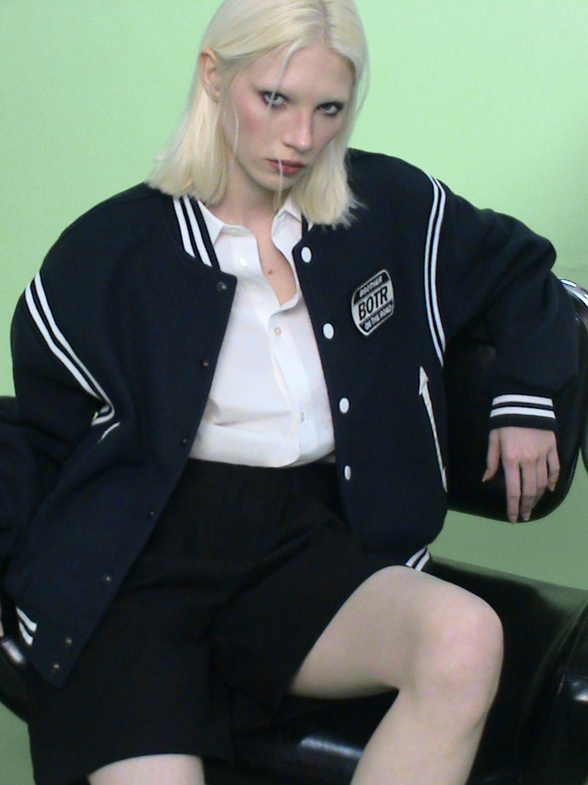 Subtle Squad Varsity Jacket - Deep Navy