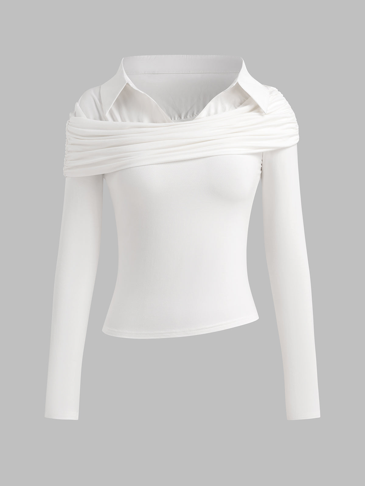 Whisper Fold Knit Top – All White
