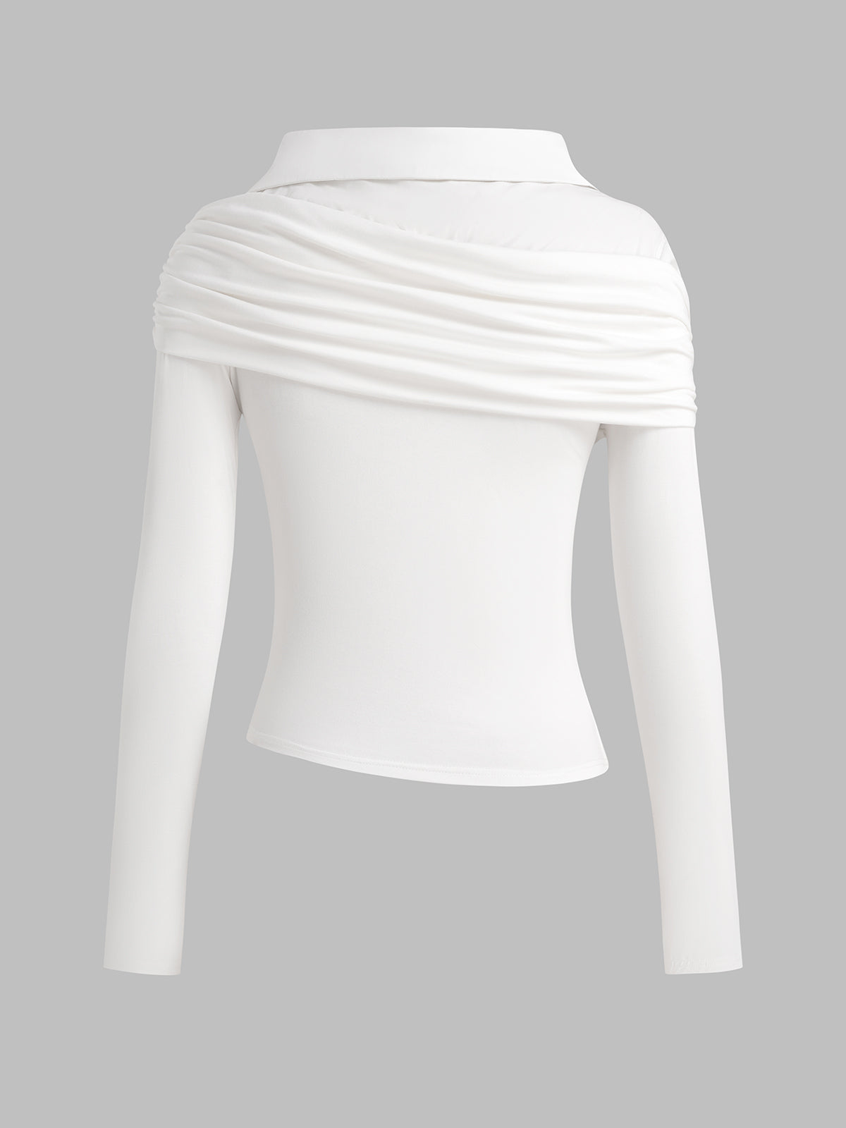 Whisper Fold Knit Top – All White