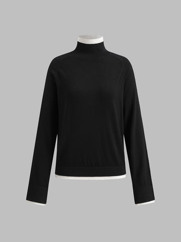 Quiet Bloom Knit Top – Ink Black