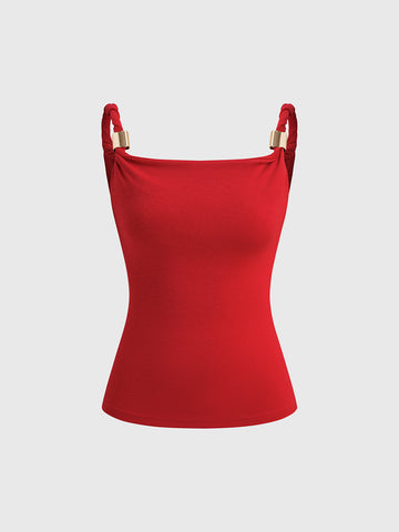 Night Shortcut Cami Top – Cherry Red