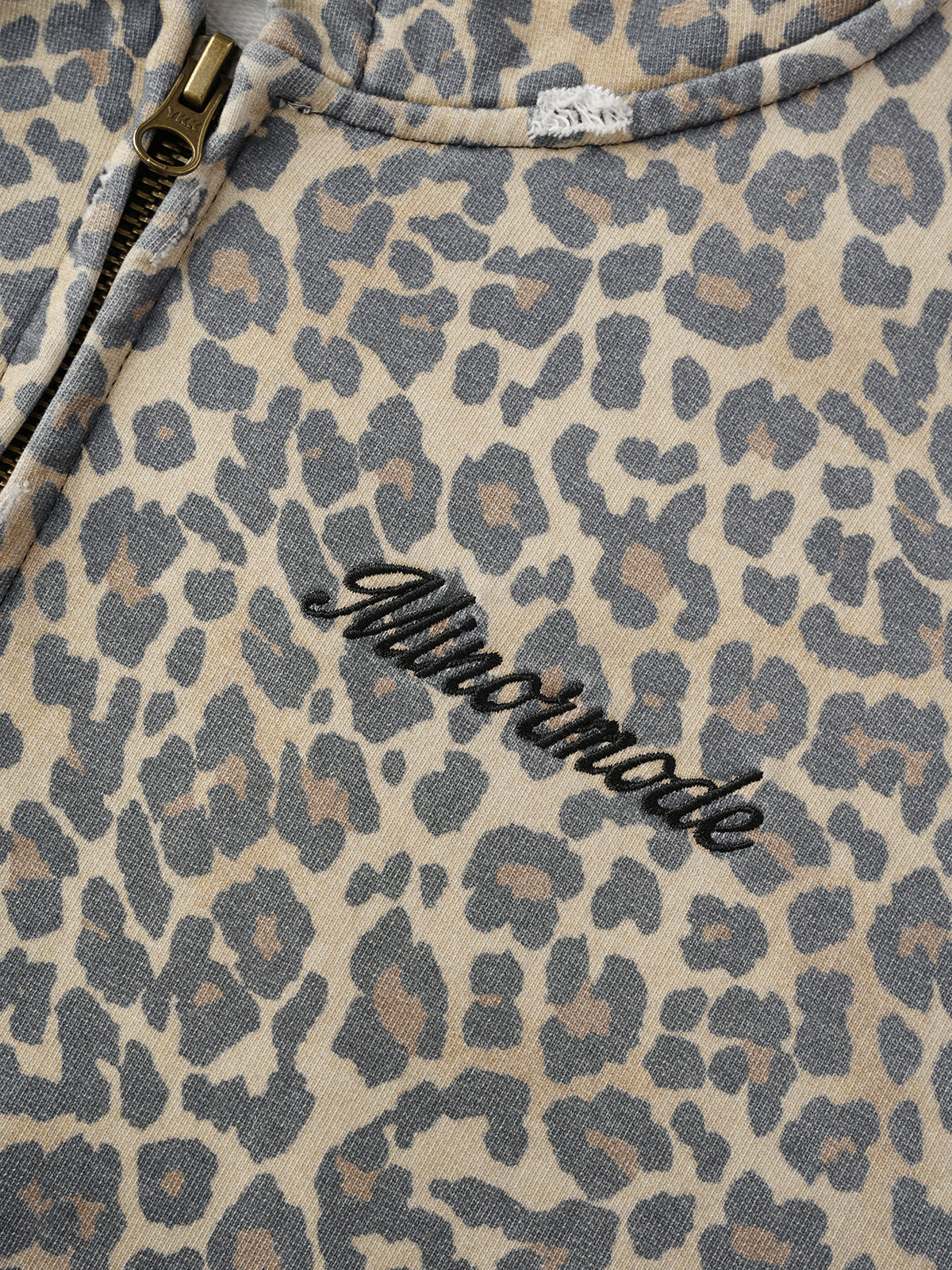 Wild Card Hoodie Zipper Jacket – Beige Black