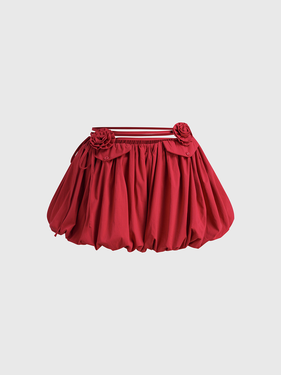 Velvet Crush Rose Fringe Skirt - Scarlet Red