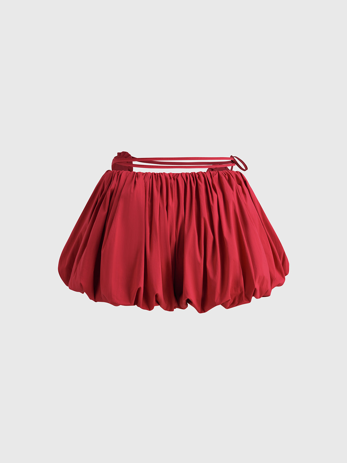 Velvet Crush Rose Fringe Skirt - Scarlet Red