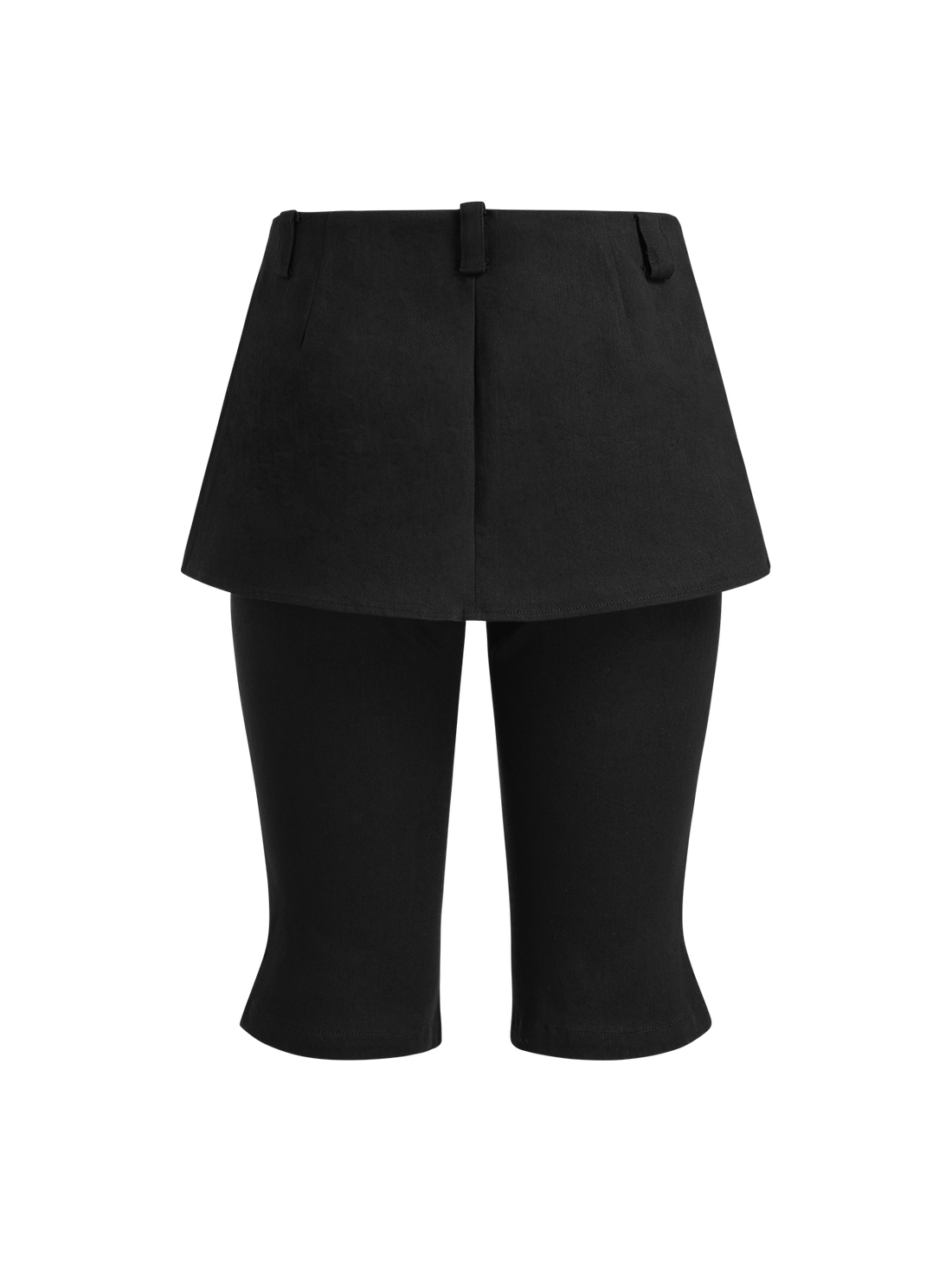 Mirror Trick Layer Skort Capri Pants - Deep Black