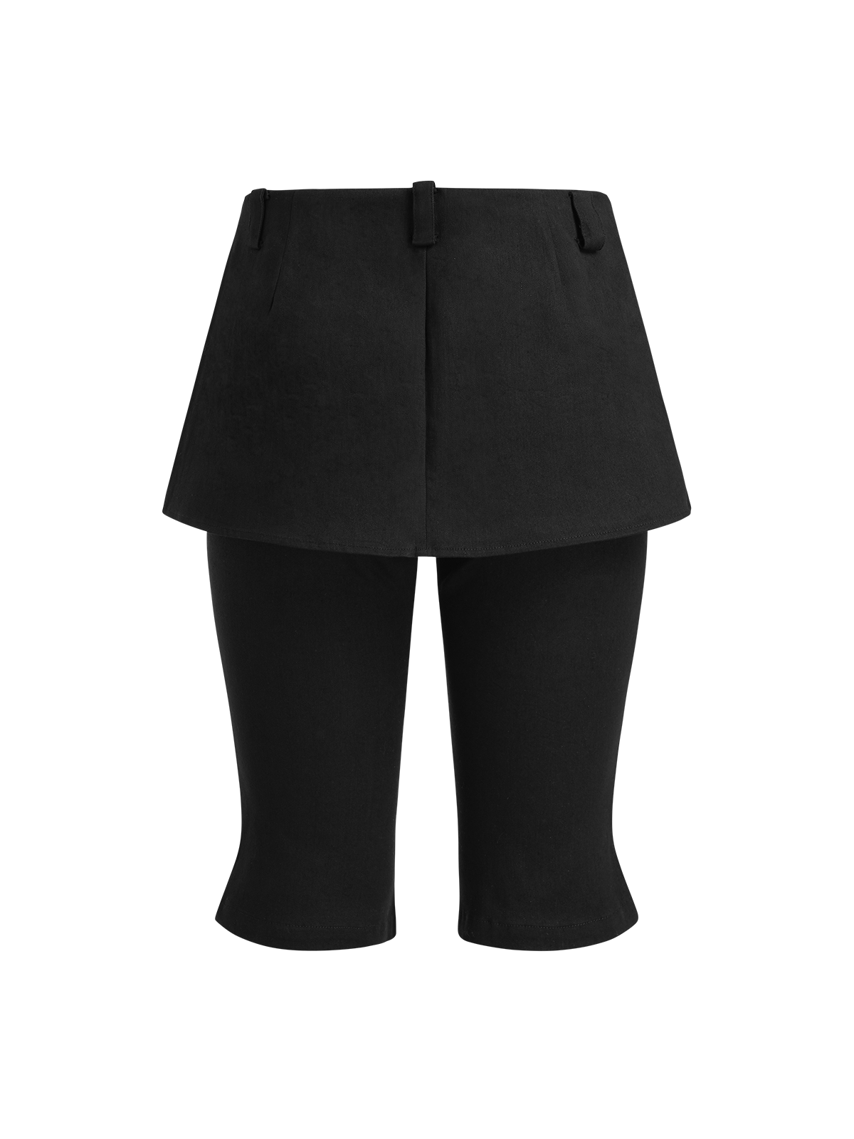 Mirror Trick Layer Skort Capri Pants - Deep Black