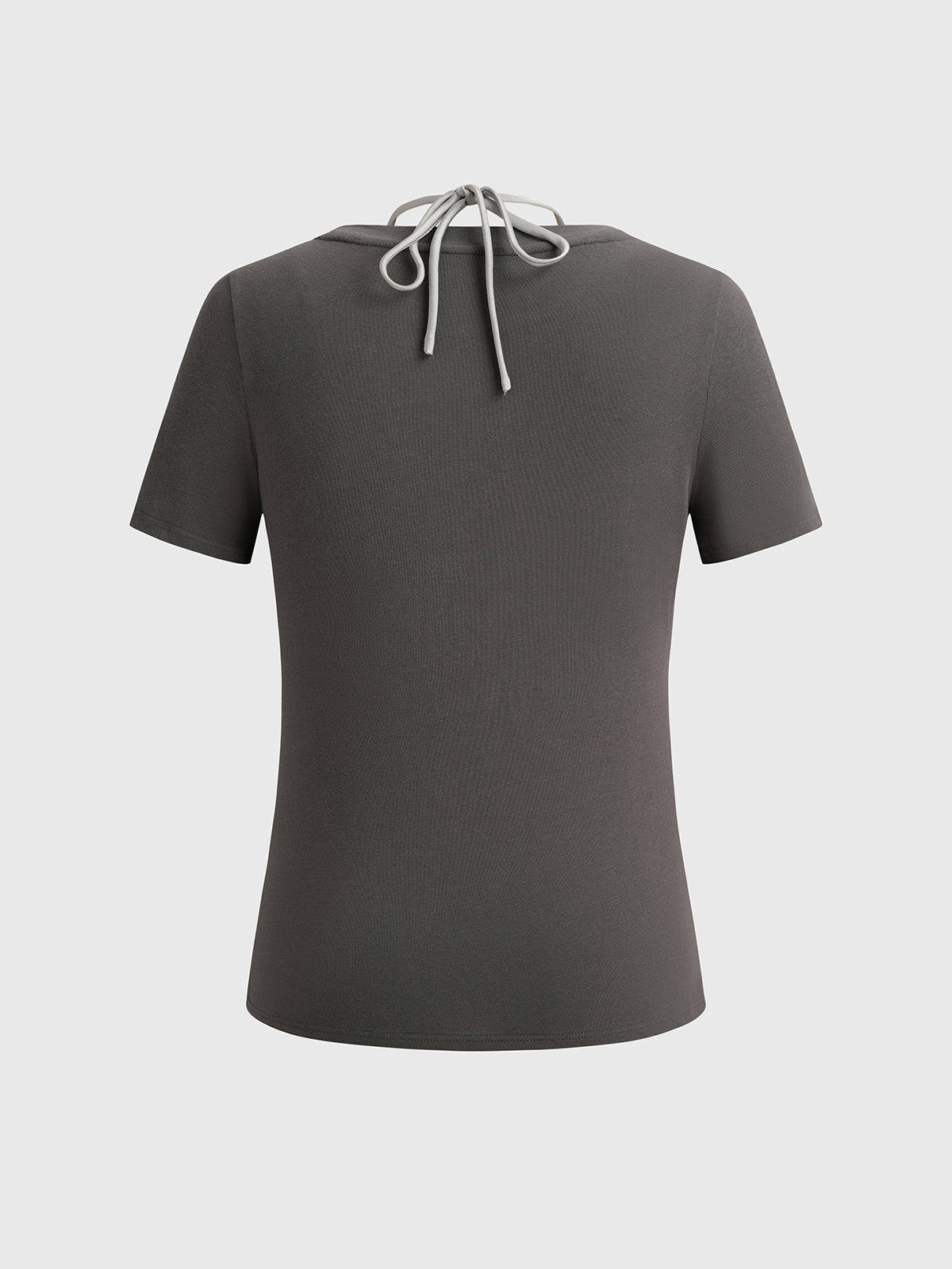 Office Illusion Lace Tee - Mist Grey