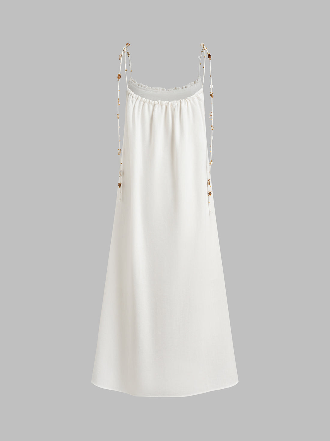 Diary Page Draped Slip Dress - Ivory White