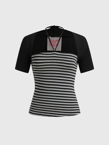 Pattern Clash Layer Tee - Ink Black