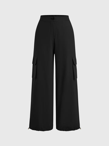 No Extra Questions Cargo Pants – All Black