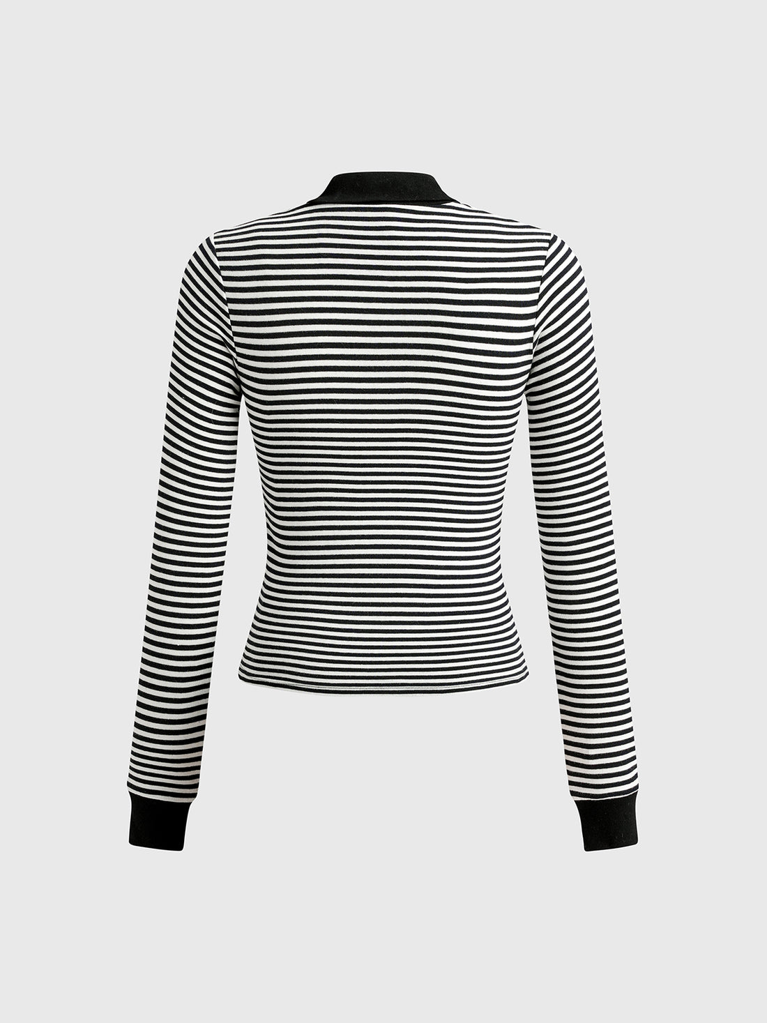 Second Glance Stripe Sleeve Top – Black White