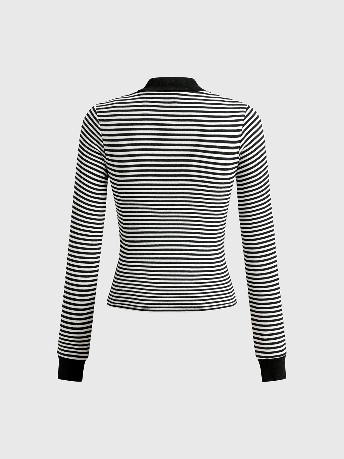 Second Glance Stripe Sleeve Top – Black White