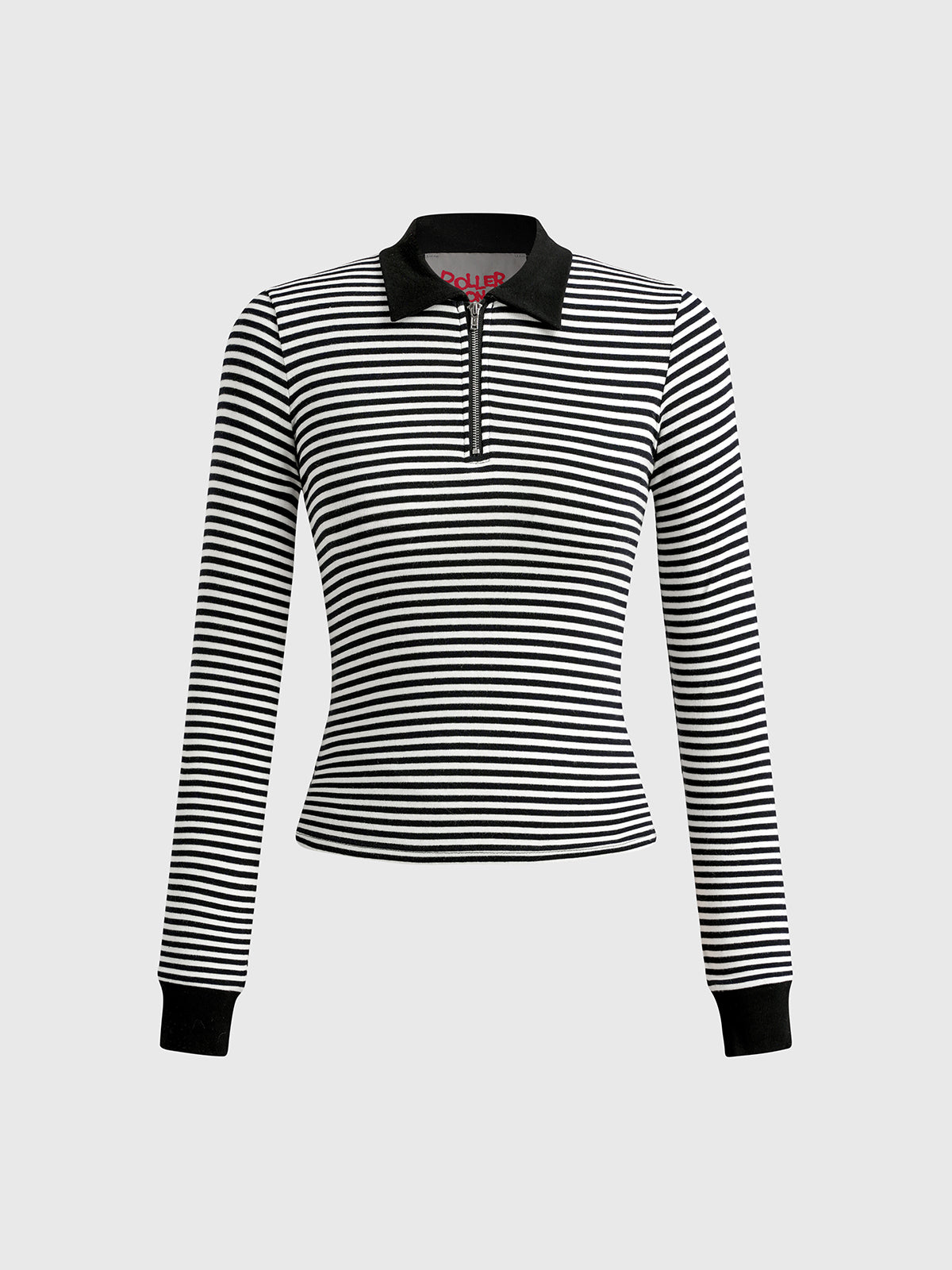 Second Glance Stripe Sleeve Top – Black White
