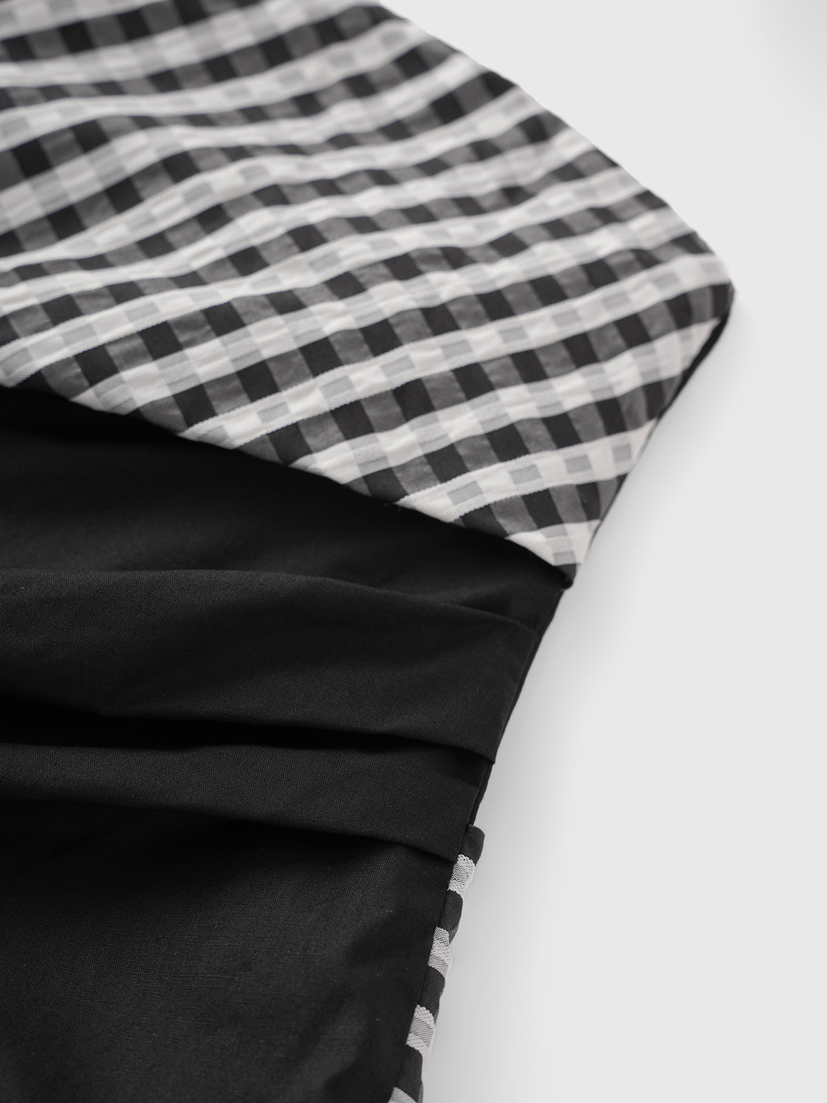 Puzzle Grid Balloon Dress - Ink Black