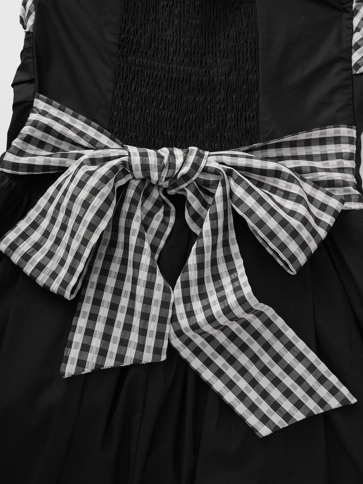 Puzzle Grid Balloon Dress - Ink Black