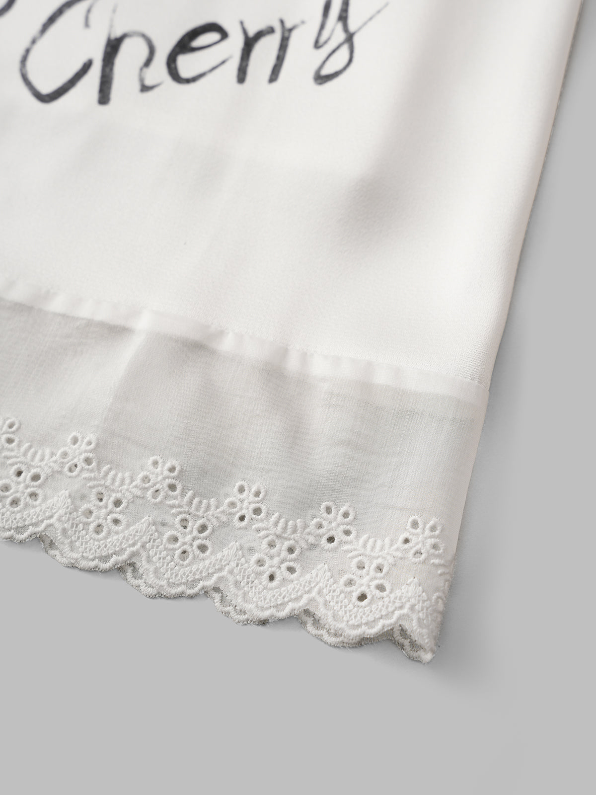 Ink Whisper Lace Graphic Skirt - Chalk White