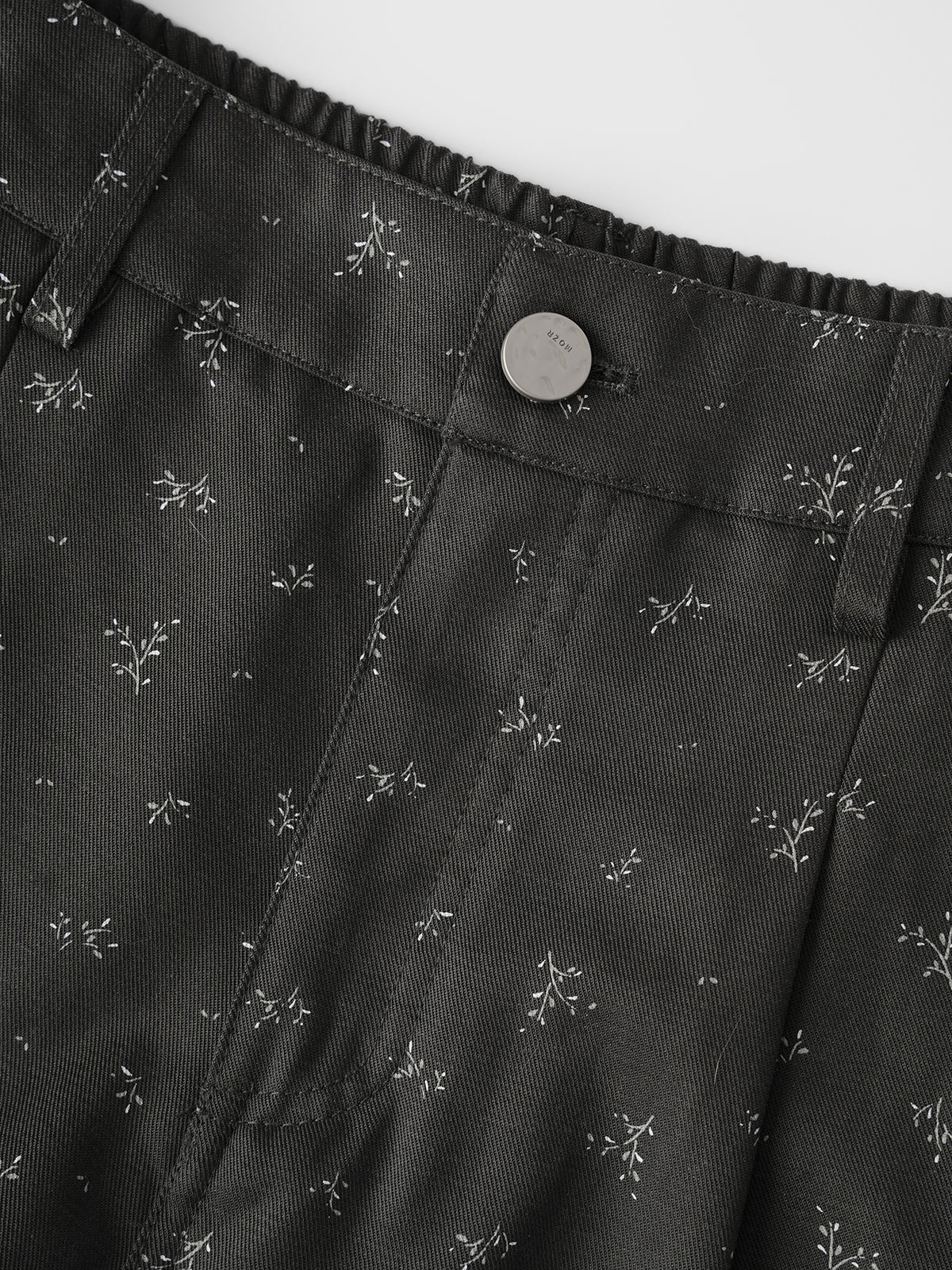 Flower Memo Cargo Pants - Charcoal Black