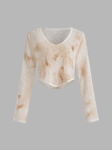 Cake Collapse Sleeve Top - Ivory Blush