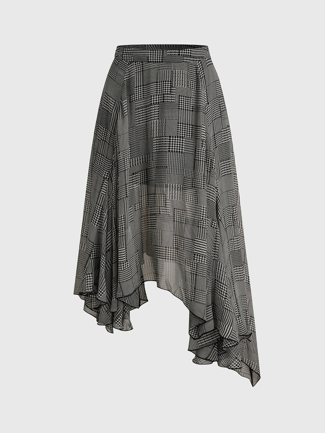 Tilted Promise Plaid Skirt - Black Charcoal