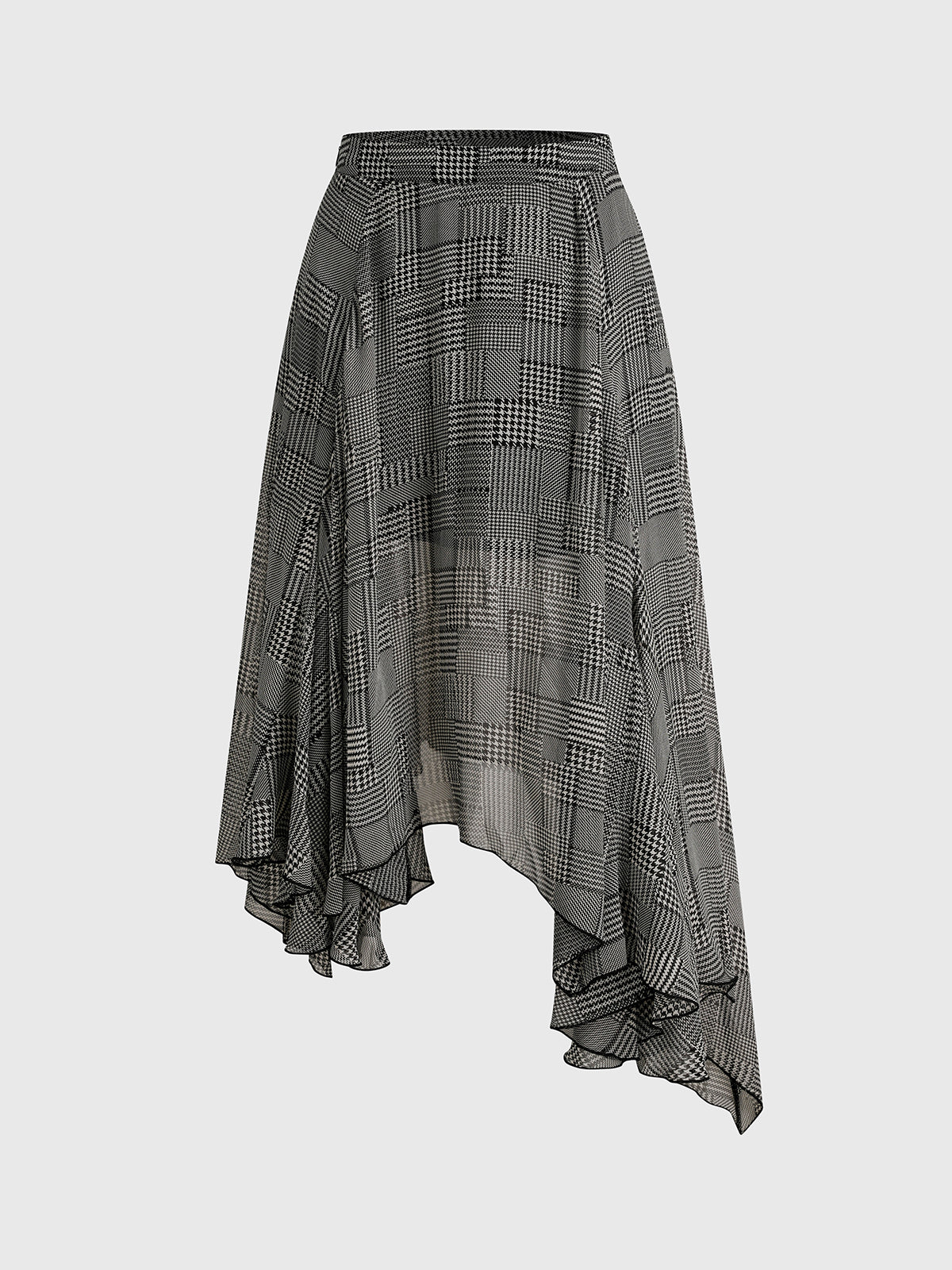Tilted Promise Plaid Skirt - Black Charcoal