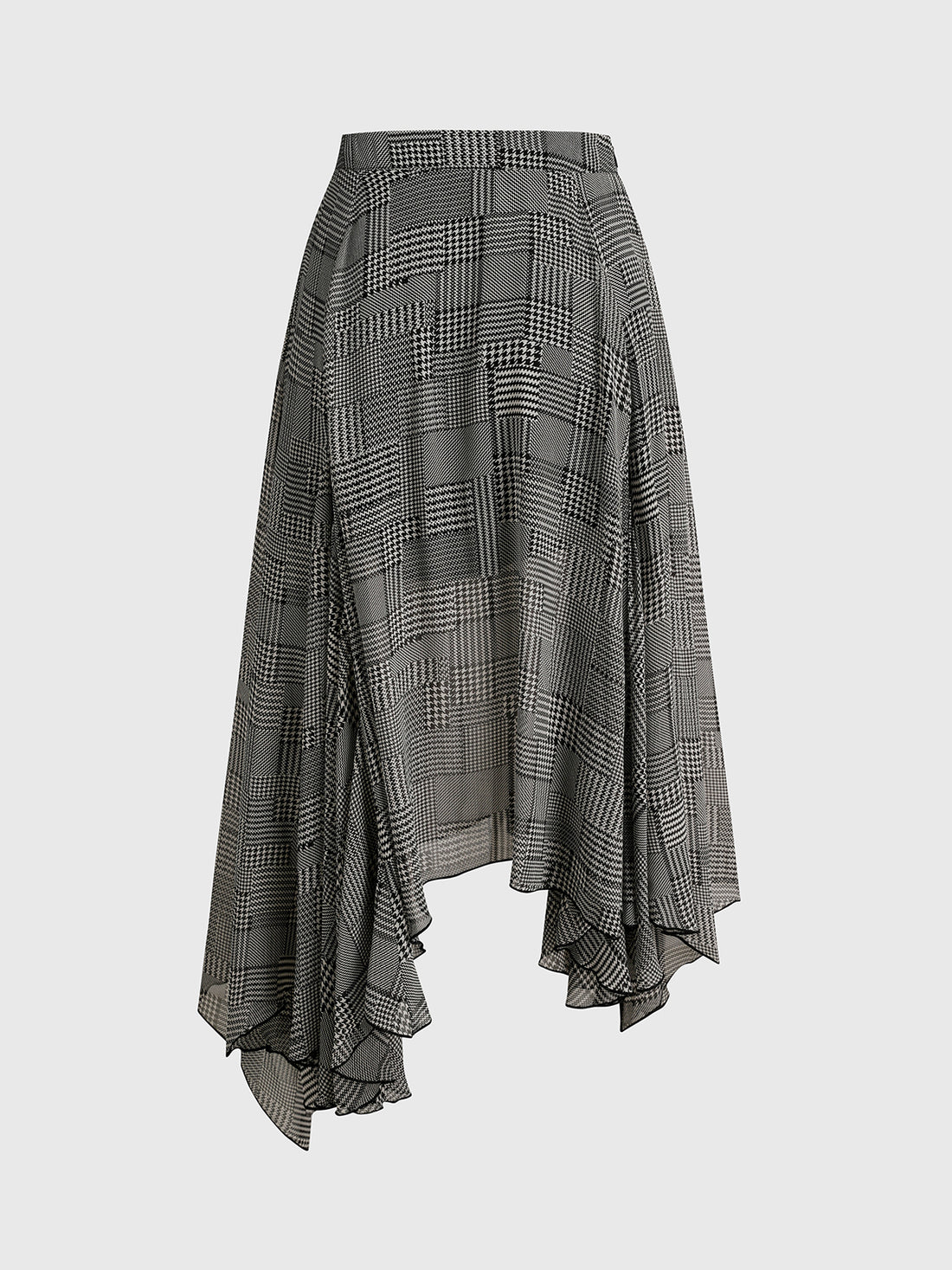 Tilted Promise Plaid Skirt - Black Charcoal