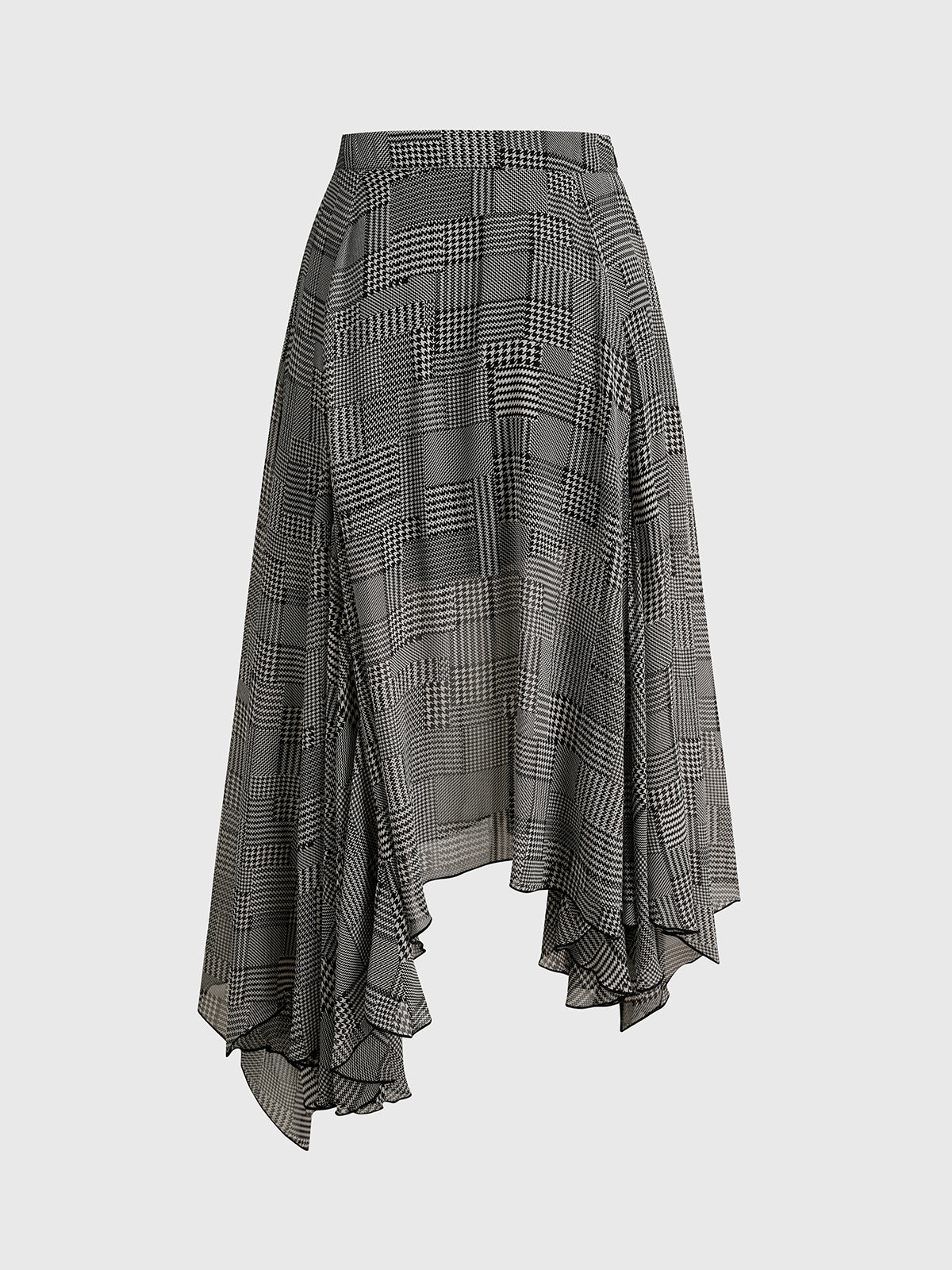 Tilted Promise Plaid Skirt - Black Charcoal