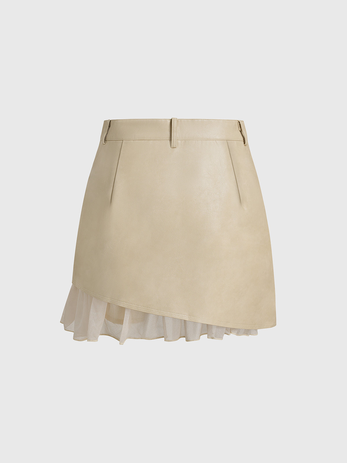 Beige Behavior Leather Skirt - Butter Stone
