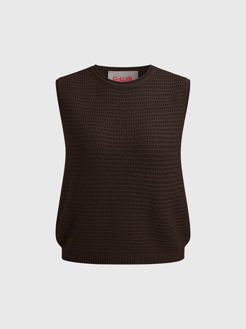 Americano Hour Knit Tank – Cocoa Brown