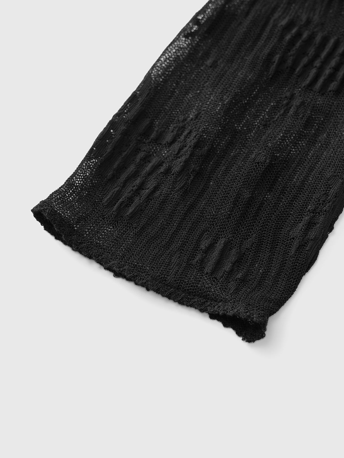Ghosted Veil Sleeve Top - Black Smoke