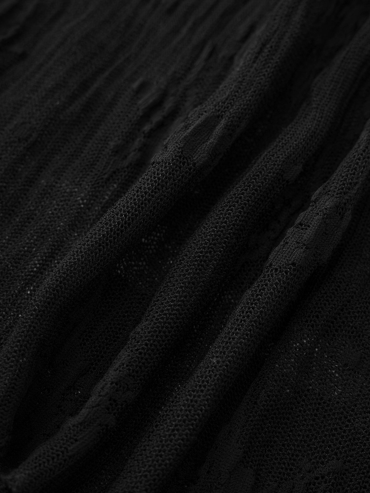 Ghosted Veil Sleeve Top - Black Smoke