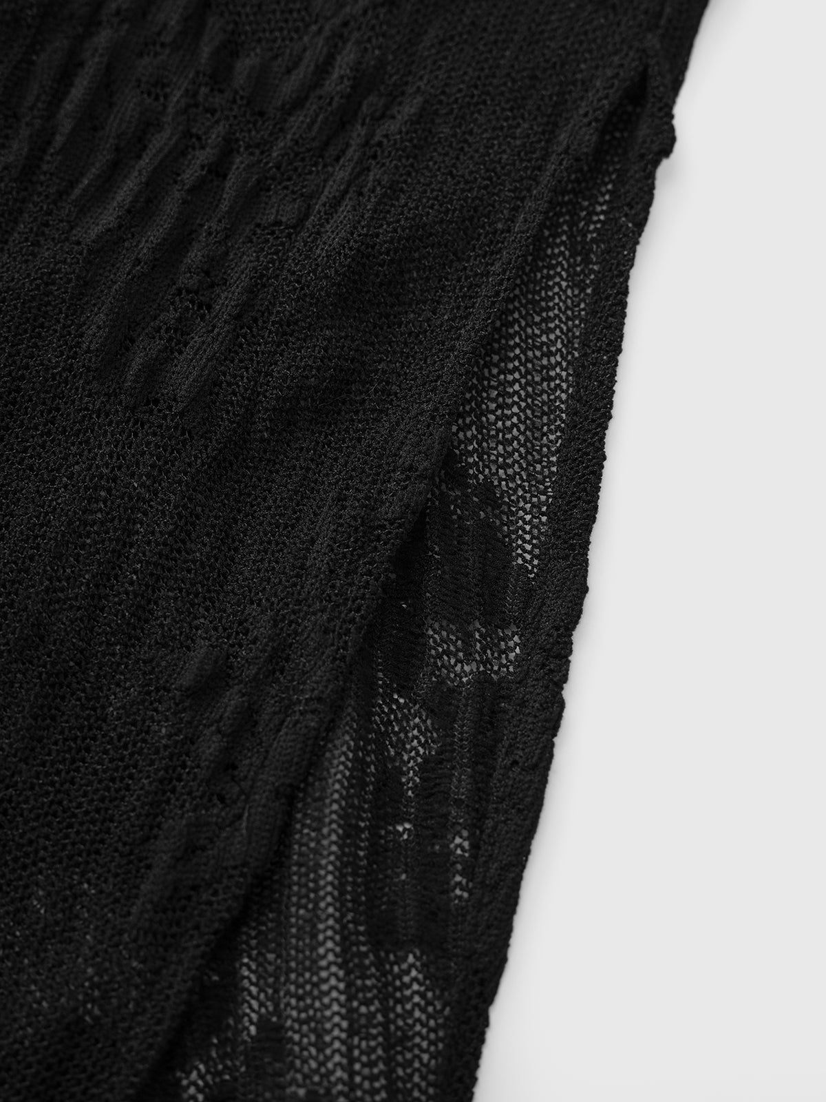 Ghosted Veil Sleeve Top - Black Smoke