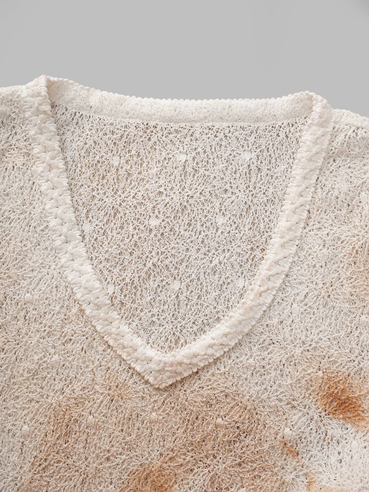 Cake Collapse Sleeve Top - Ivory Blush