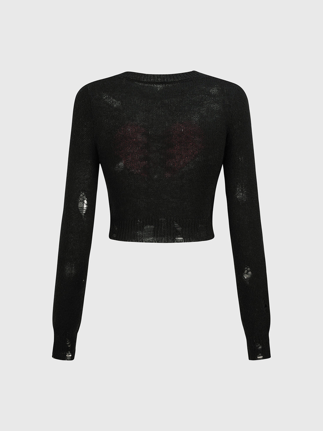 Still Beating Stitched Heart Sweater – Black Red