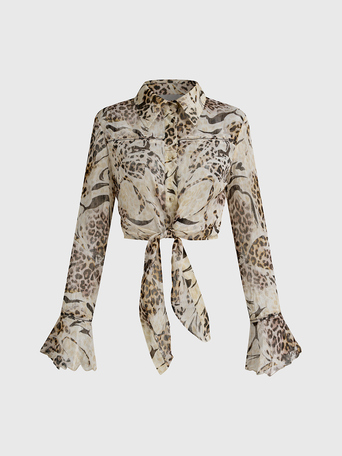Public Display of Instinct Blouse - Leopard Brown