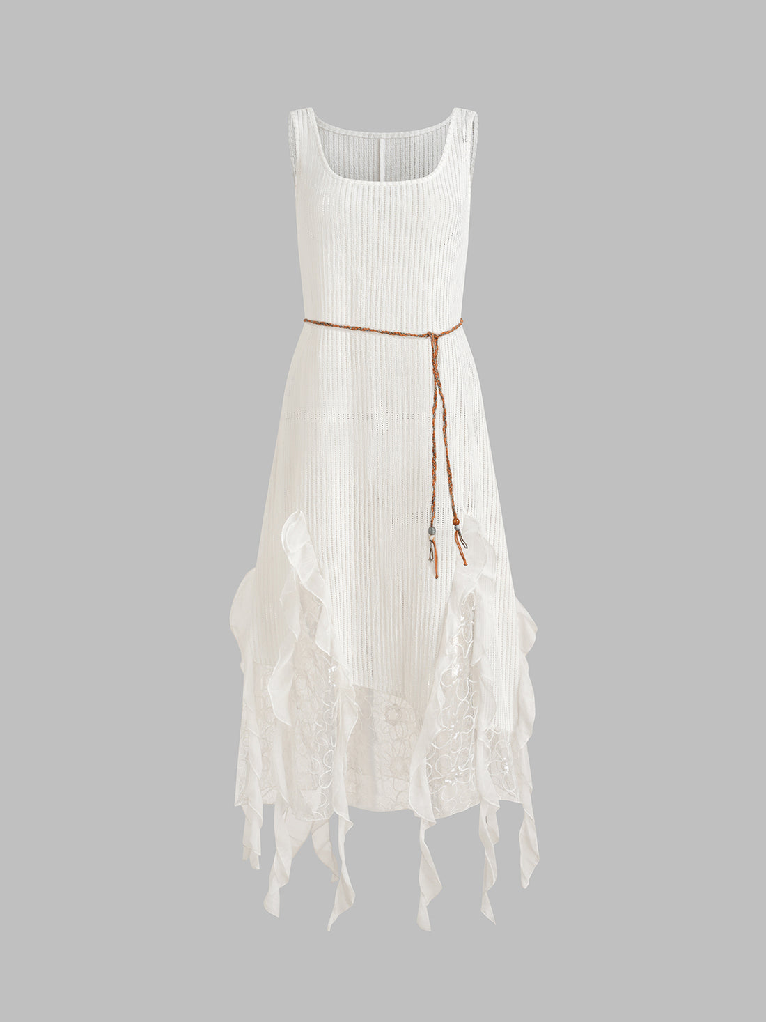 Good Girl Missing Draped Dress - White White