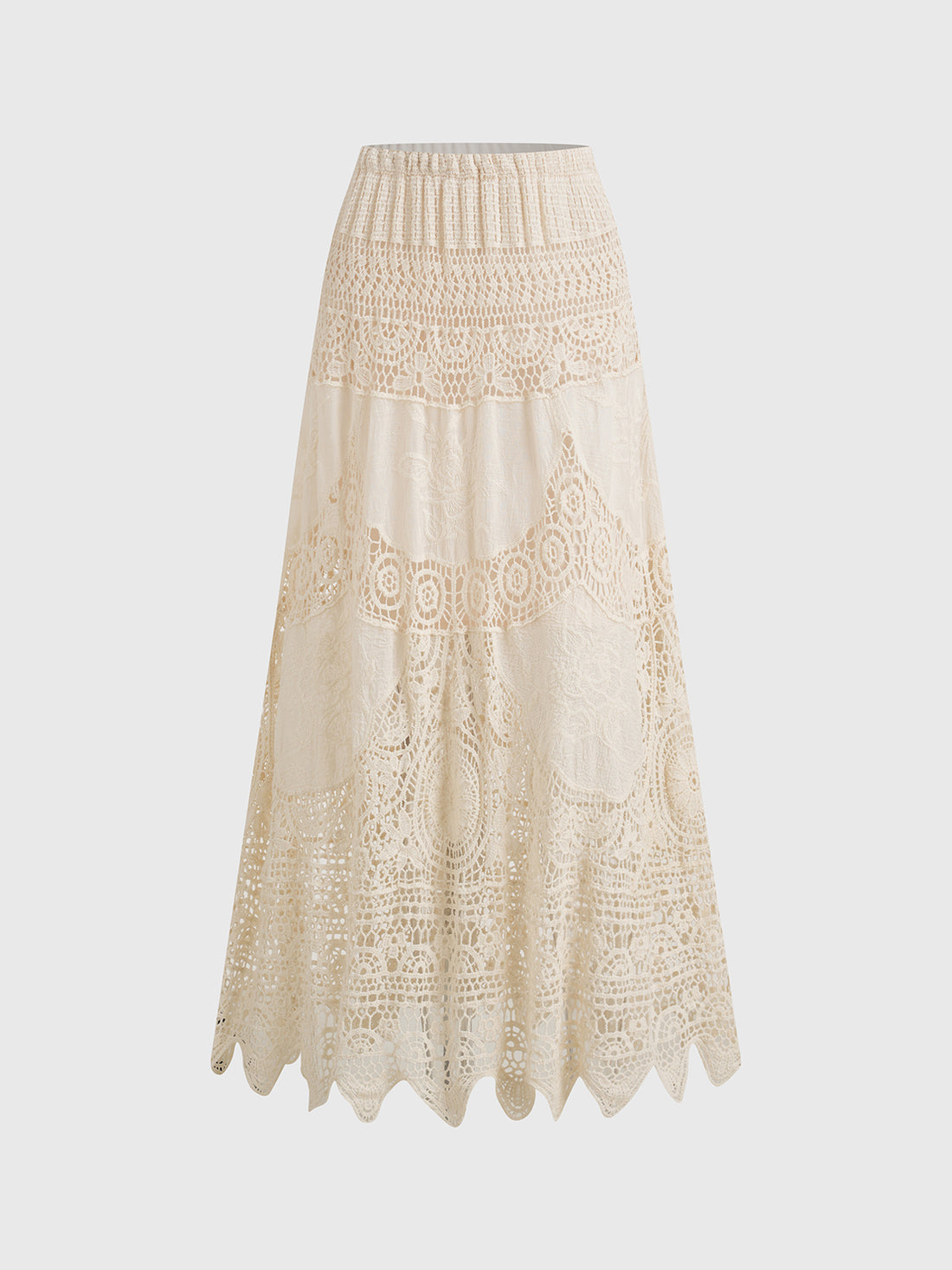 Keep the Flowers Skirt - Ivory Beige