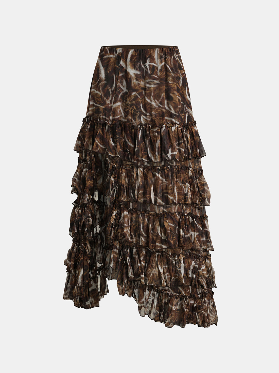 Don’t Wait Up Ruffle Skirt - Coffee Brown