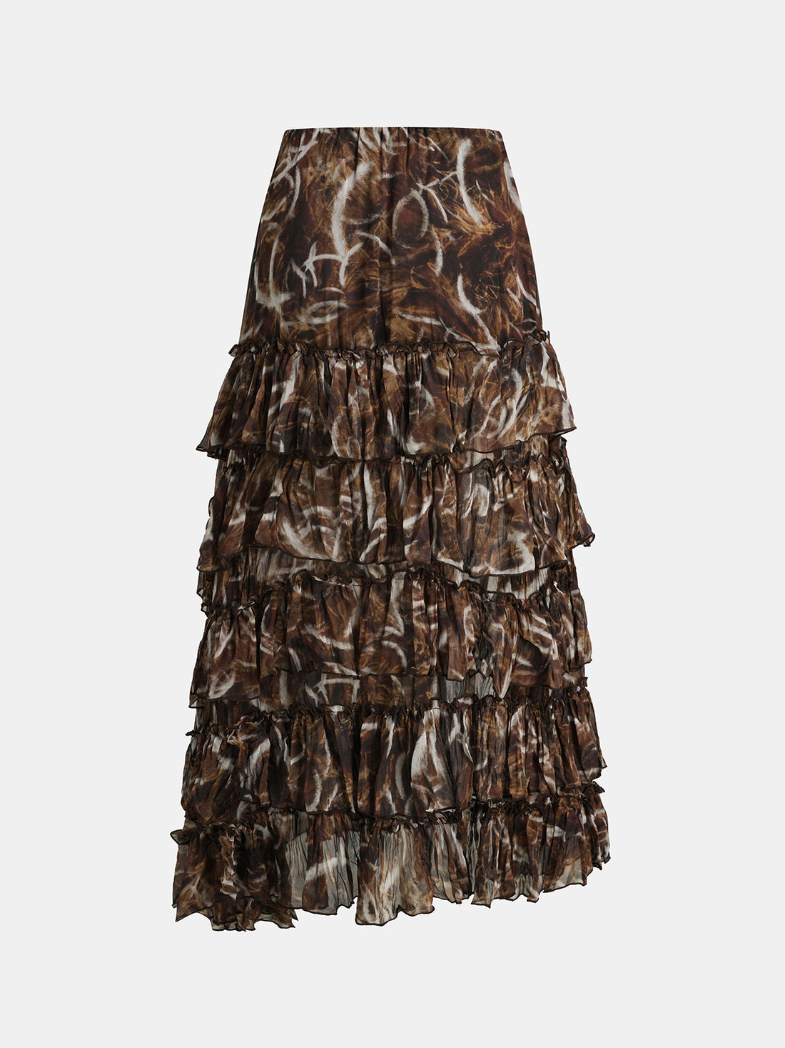 Don’t Wait Up Ruffle Skirt - Coffee Brown