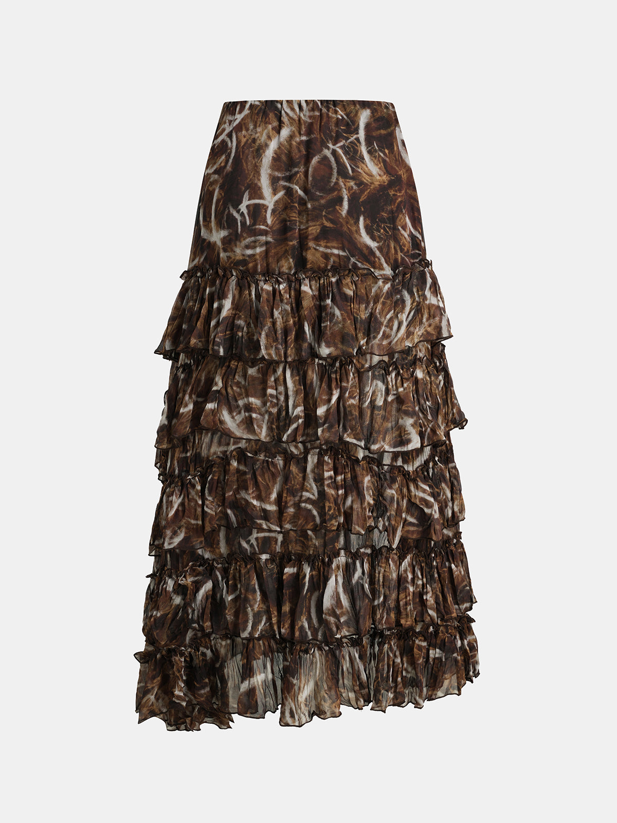Don’t Wait Up Ruffle Skirt - Coffee Brown