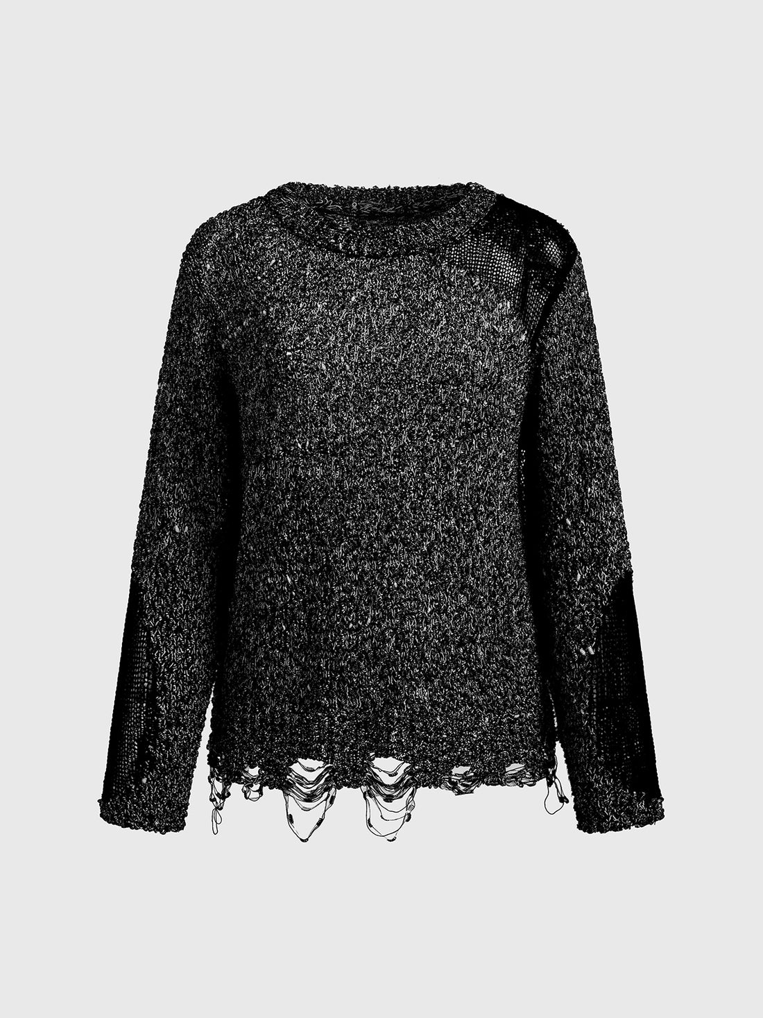 See Through Alibi Sleeve Top - Black Onyx