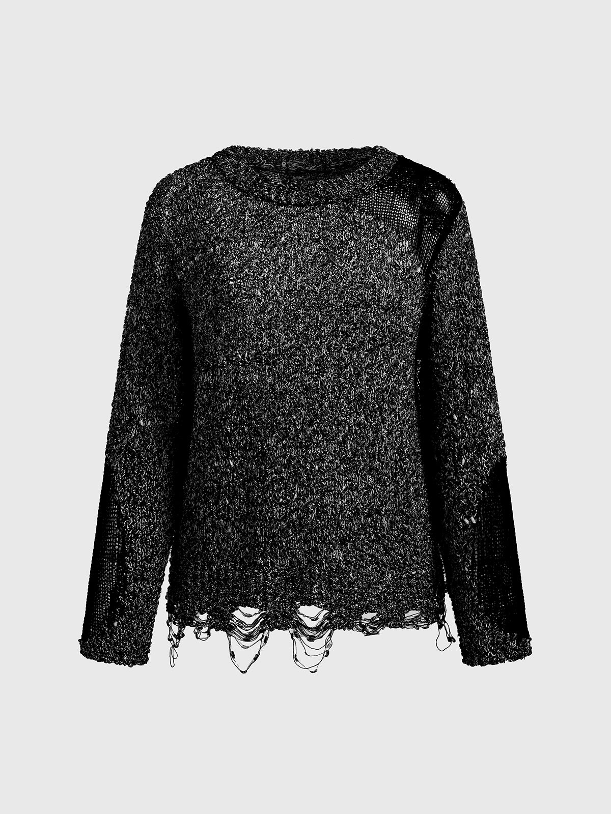 See Through Alibi Sleeve Top - Black Onyx