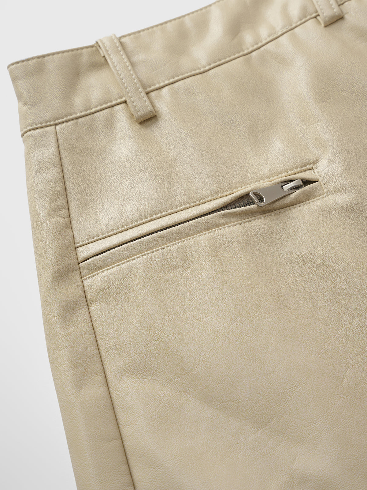 Beige Behavior Leather Skirt - Butter Stone