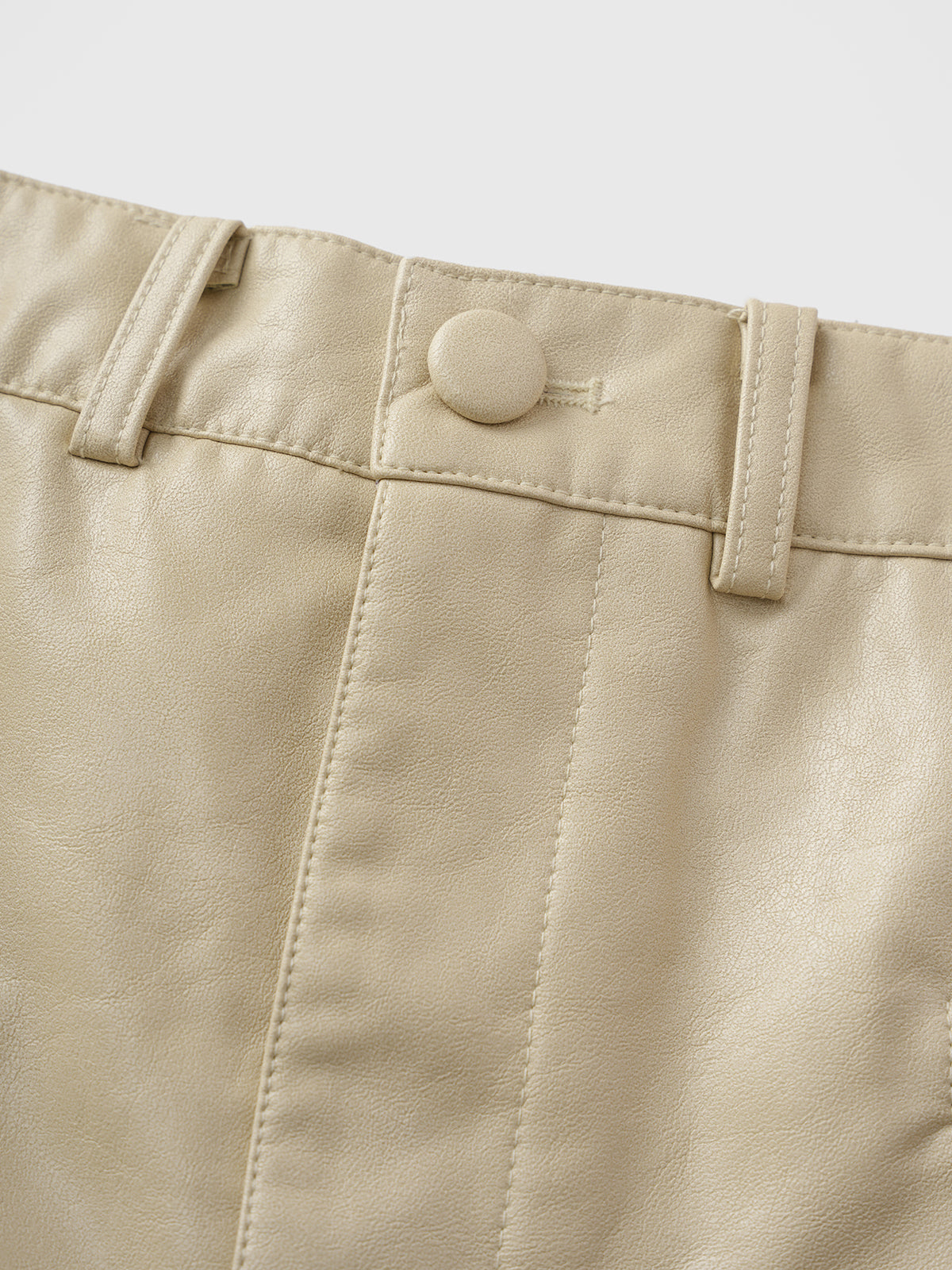 Beige Behavior Leather Skirt - Butter Stone