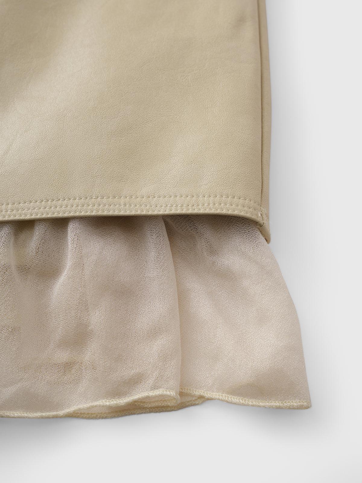 Beige Behavior Leather Skirt - Butter Stone