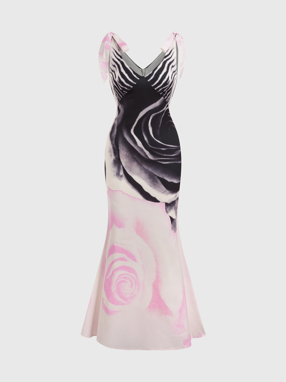 Soft Clash in Garden Draped Dress – Shadow Pink